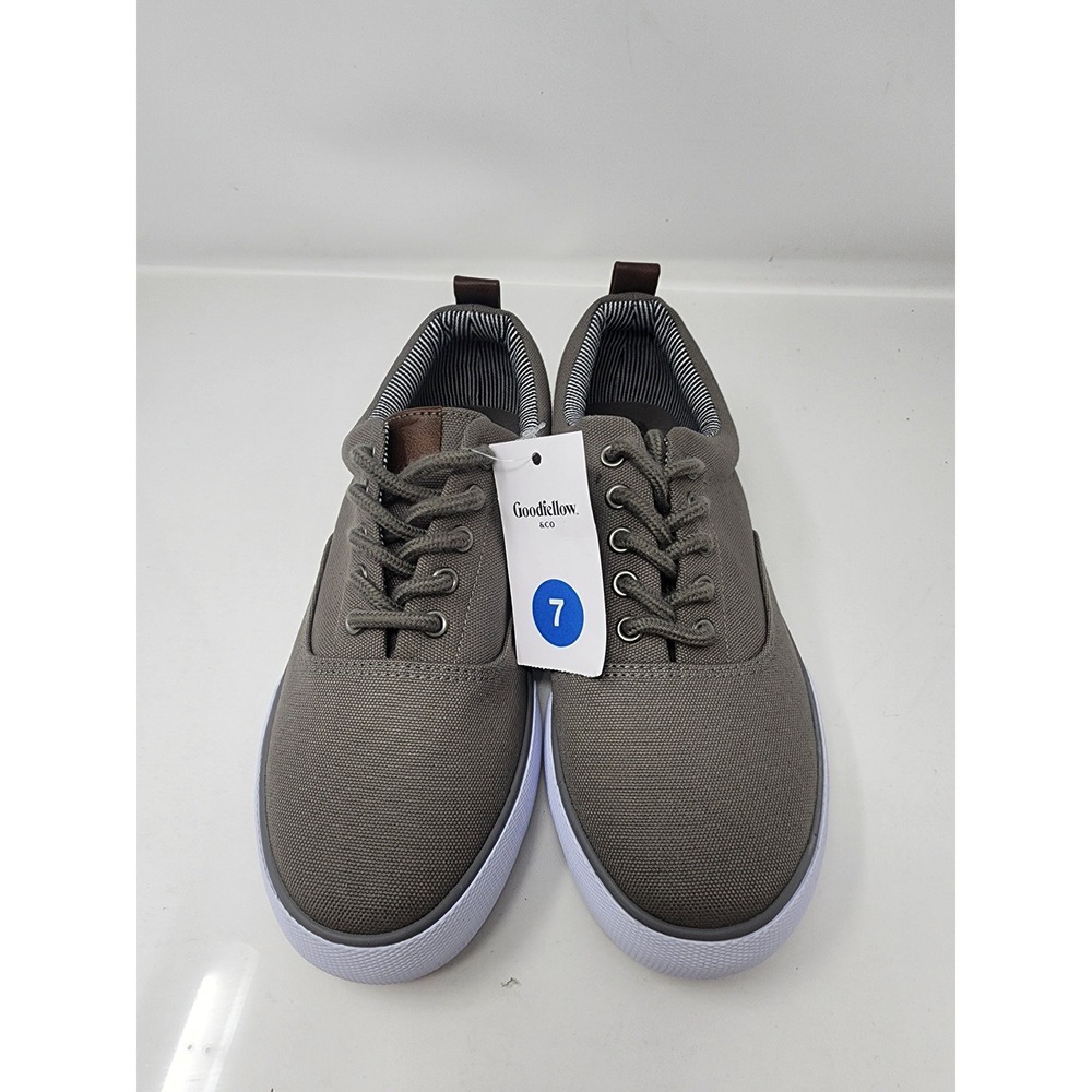 Goodfellow & Co Mens Brady Canvas Sneakers Gray Cotton Casual Size 7